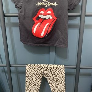 H&M toddler 2-3T Rolling Stones t-shirt and leggings